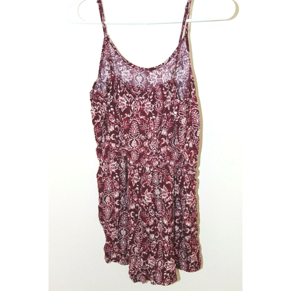 Aeropostale Womens Girls Romper Floral Maroon One Piece Jumpsuit Size S - Picture 3 of 7